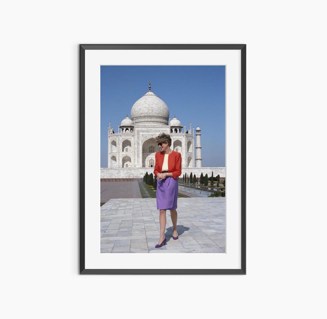Princess Diana At The Taj Mahal Iconic Vintage Photography Poster