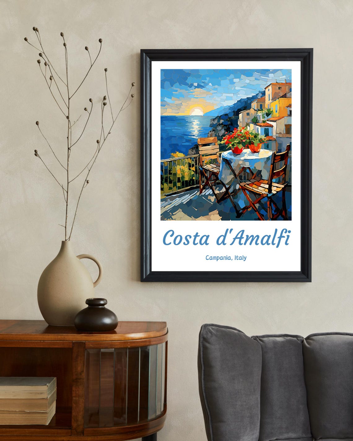 Amalfi Coast Travel Poster, Italy Travel Art - Image 2