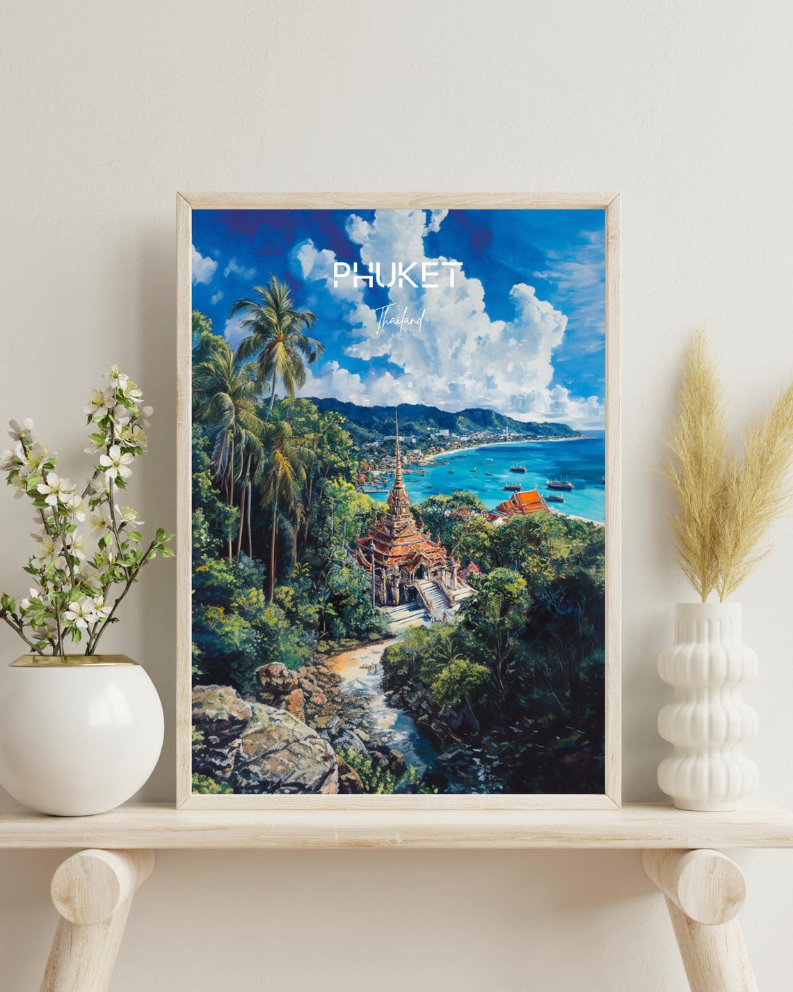 Phuket Travel Poster, Tropical Landscape Decor