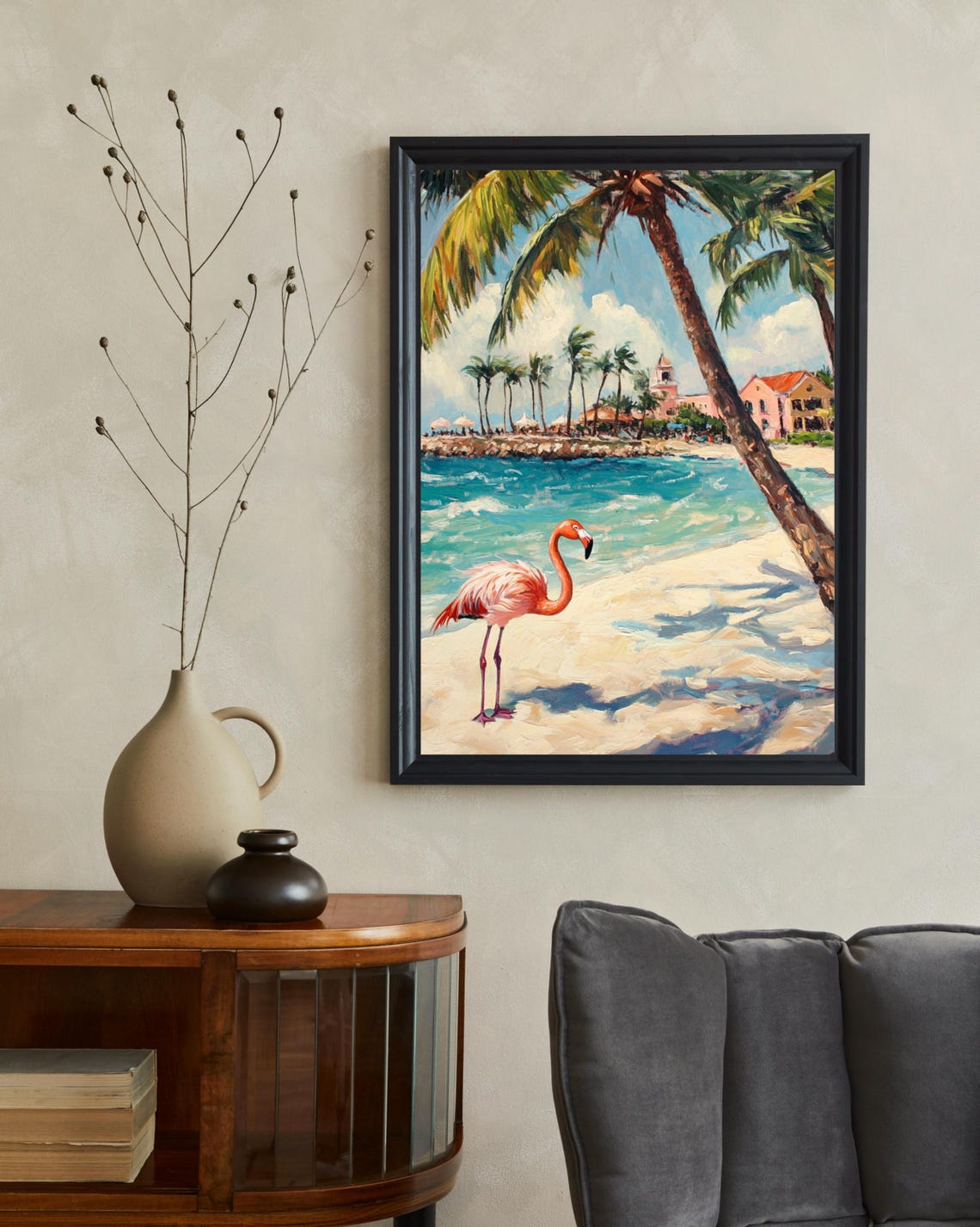 Aruba Flamingo Beach Travel Poster, Wedding Gift - Image 2