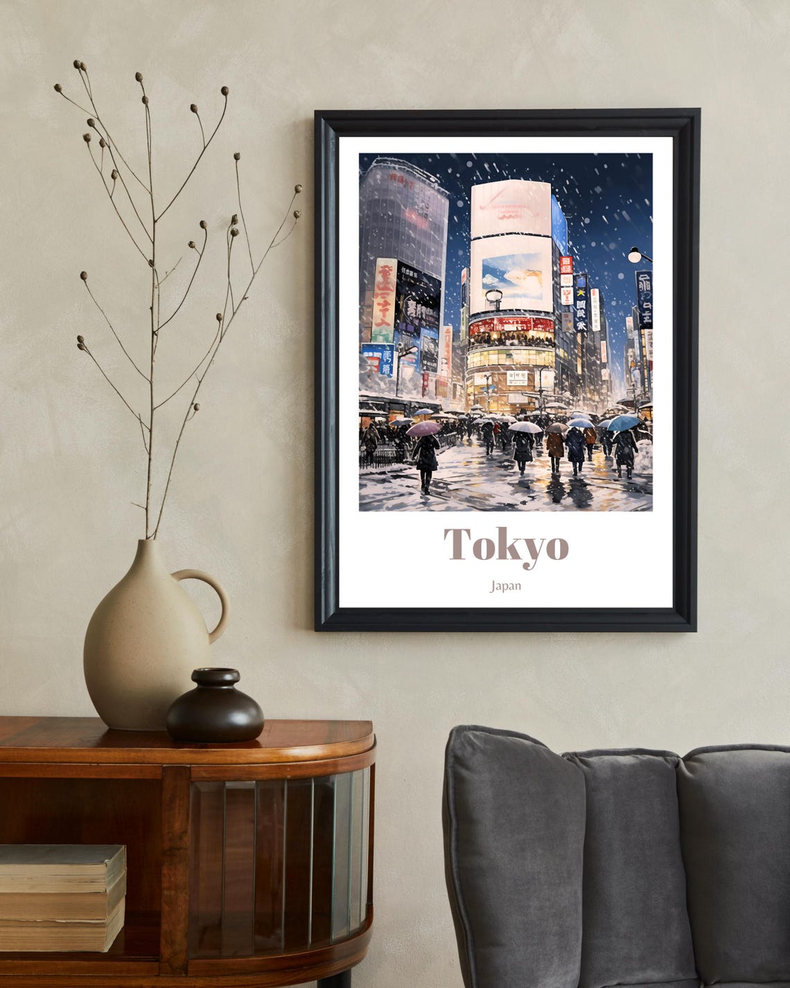 Tokyo Poster, Japan Winter Travel Art Print - Image 2