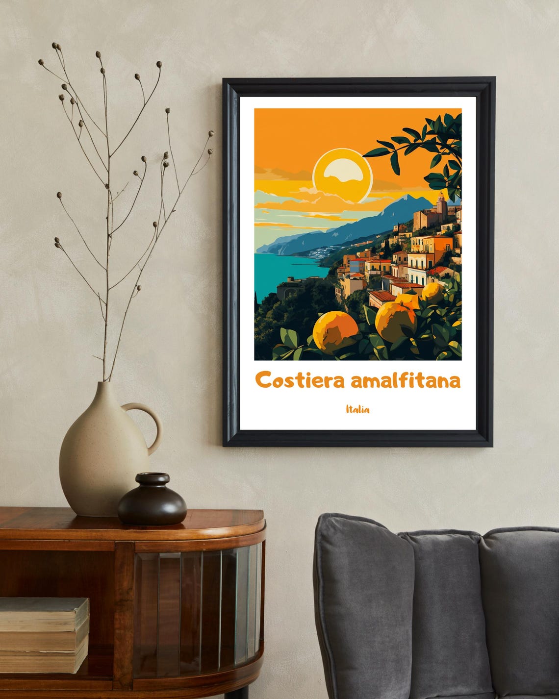 Amalfi Coast Travel Poster, Sorrento Lemon Art - Image 2
