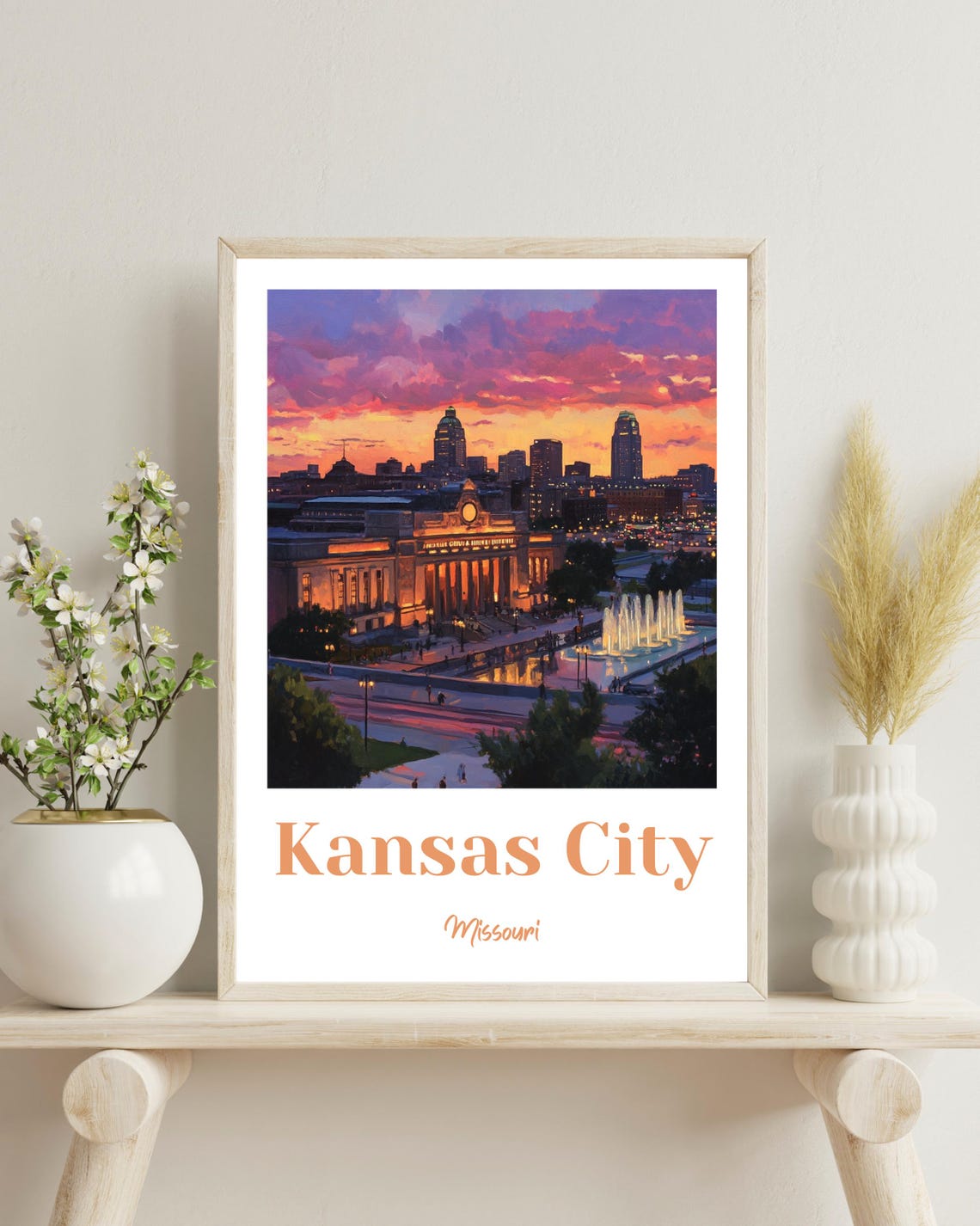 Kansas City Travel Poster, Missouri Christmas Gift