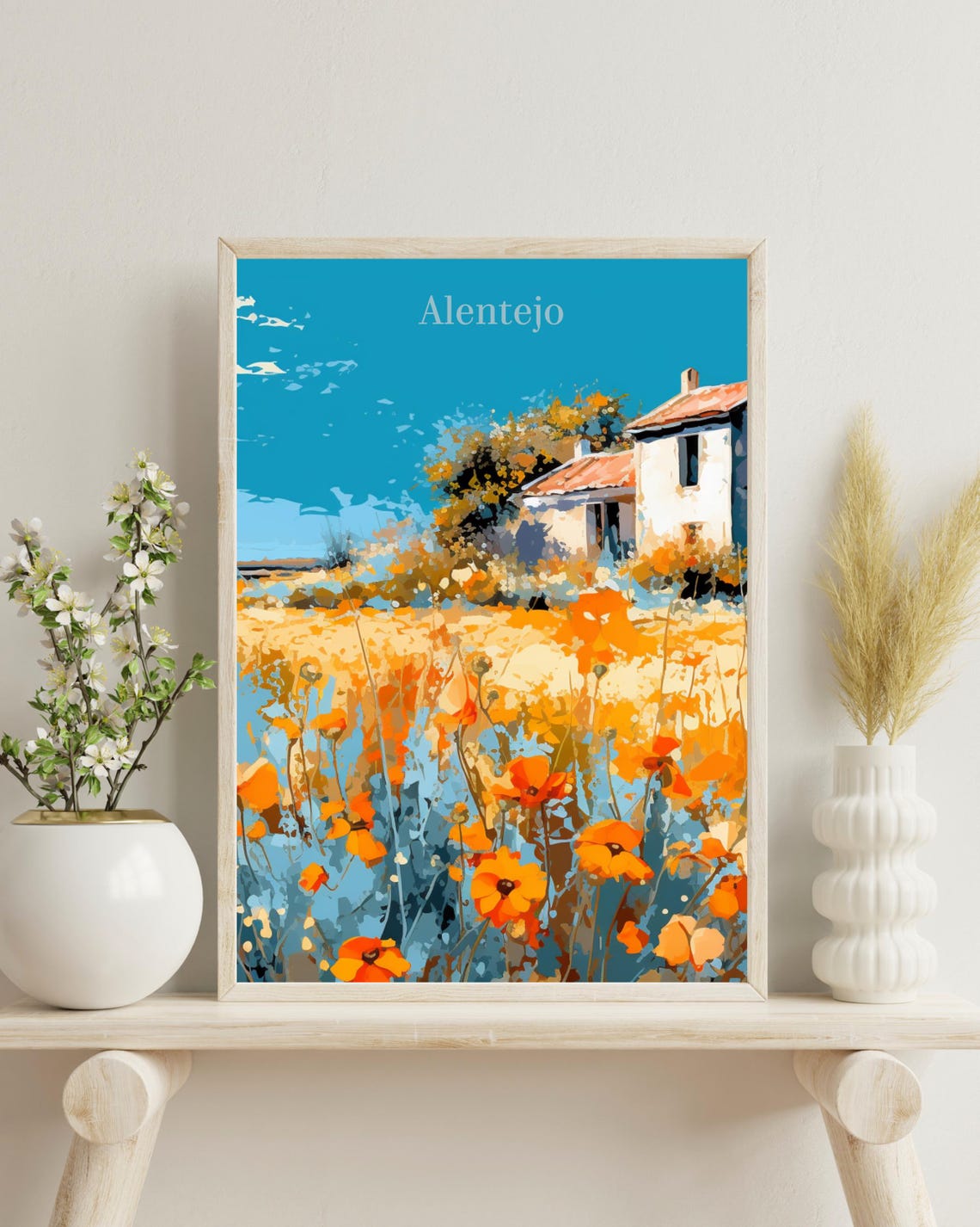 Alentejo Portugal Vintage Travel Poster