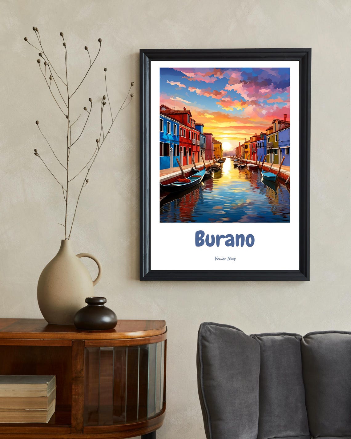 Burano Travel Poster, Venice Italy Travel Art - Image 2