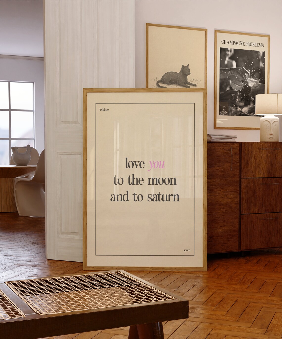 Love You To The Moon And Saturn Typography Art Print