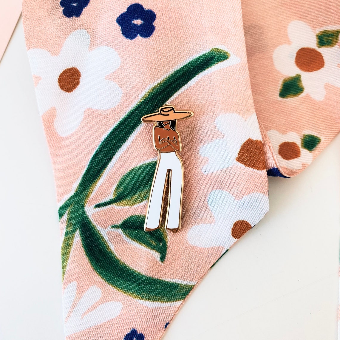 Summer Woman Enamel Pin Gold Plated Pin Feminine Pins Enamel Pin Woman Tropical Pins Summer Enamel Pins Gold Enamel Pins Sabina Fenn - Image 2