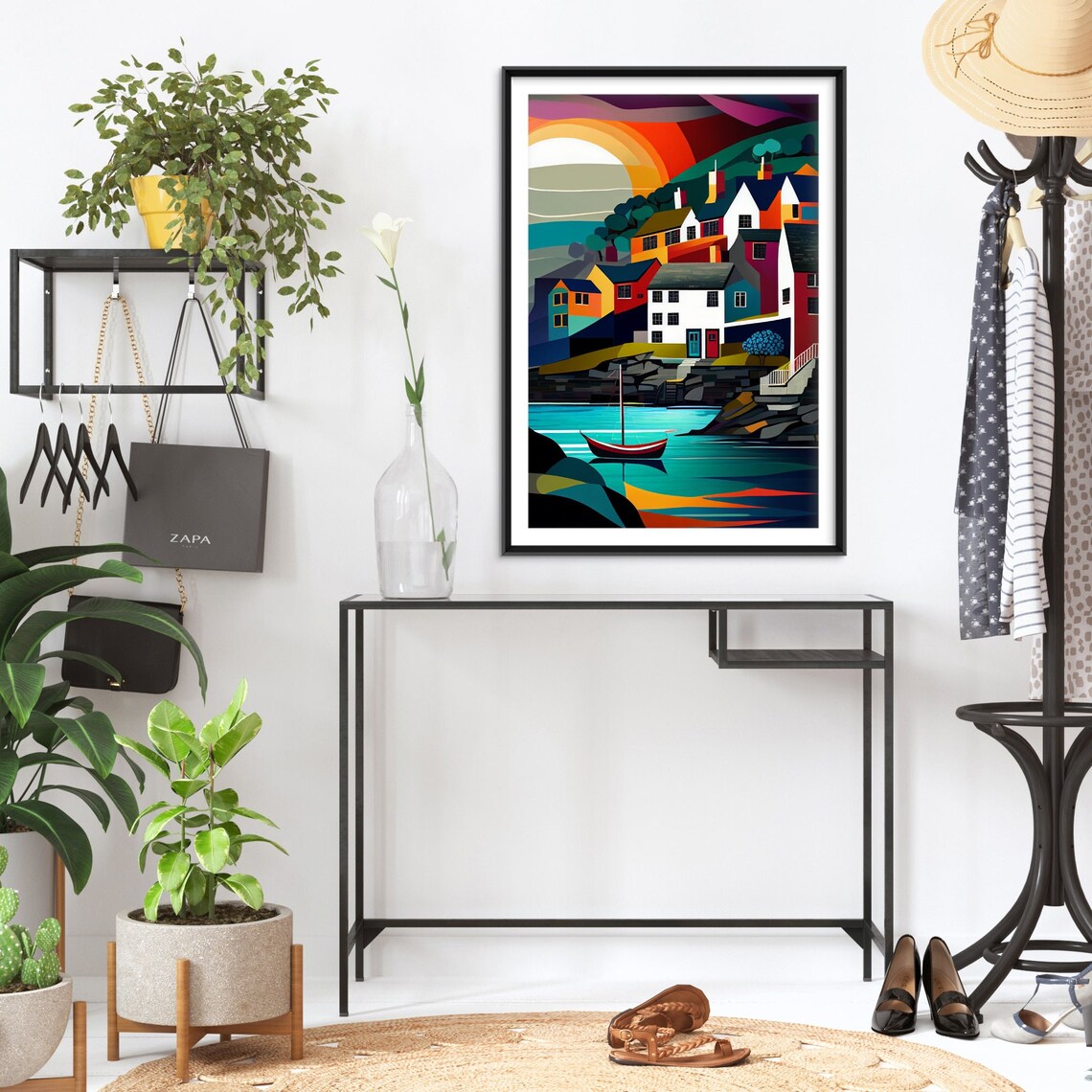 Port Isaac Cornwall Art Print, Vibrant Coastal Poster - Image 2