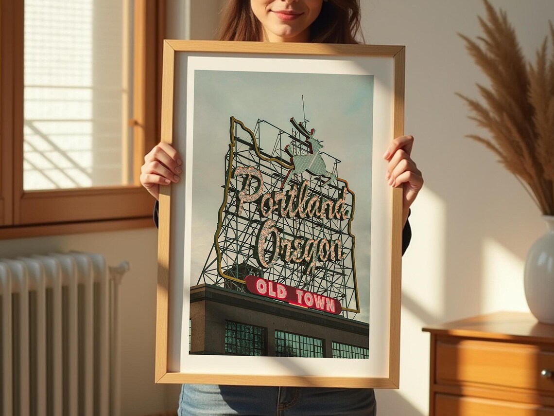 Portland Oregon Travel Poster, Rustic Wall Art - Image 2