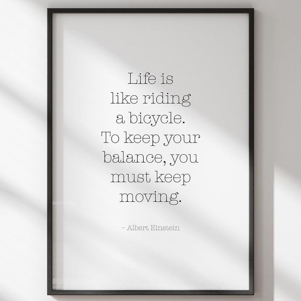 Riding A Bicycle Albert Einstein Quote Wall Art Boho Trendy Inspirational And Motivational Poster Decor Emd115