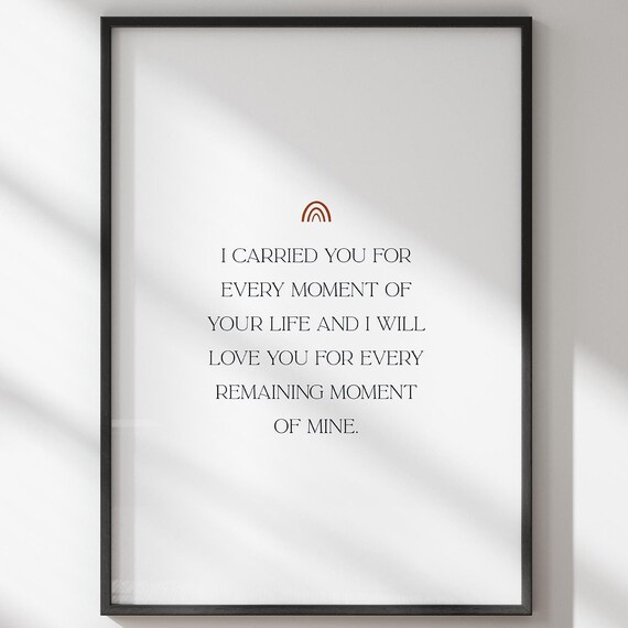 I Carried You Memorial Quote Rainbow Infant Loss Sympathy Poster