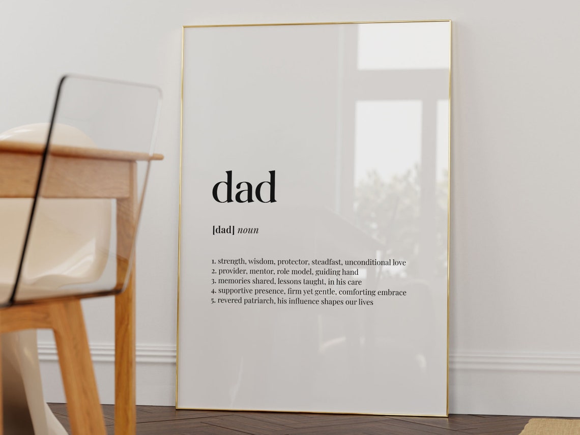 Dad Definition Wall Art Dictionary Meaning Gift For Dad Dad Quote Instant Family Gift - Image 3