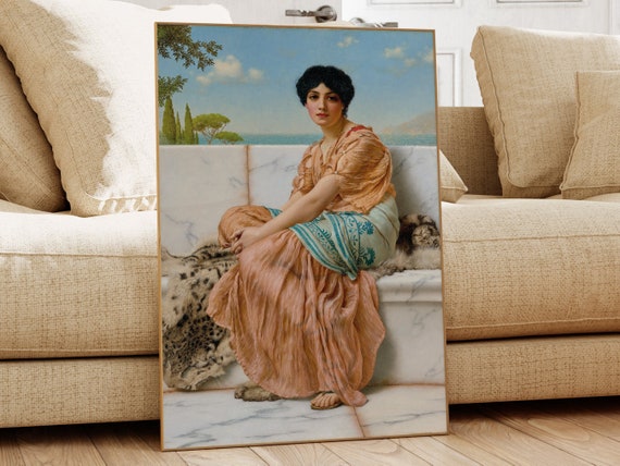 The Time Of Sappho John William Godward Famous Painting Classic Painting Museum Quality Print Vintage Wall Art Vintage Print