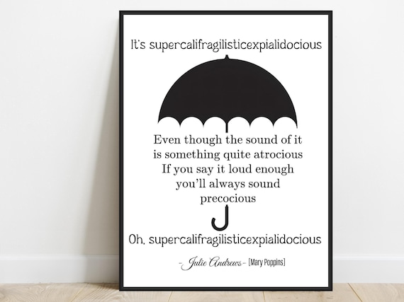 Mary Poppins Supercalifragilisticexpialidocious Song Lyric Poster