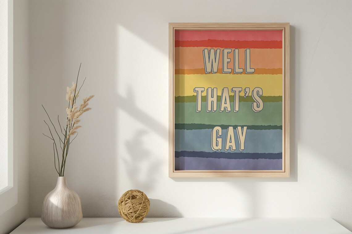 Well Thats Gay Gay Pride Rainbow Poster, LGBTQ Decor - Image 2
