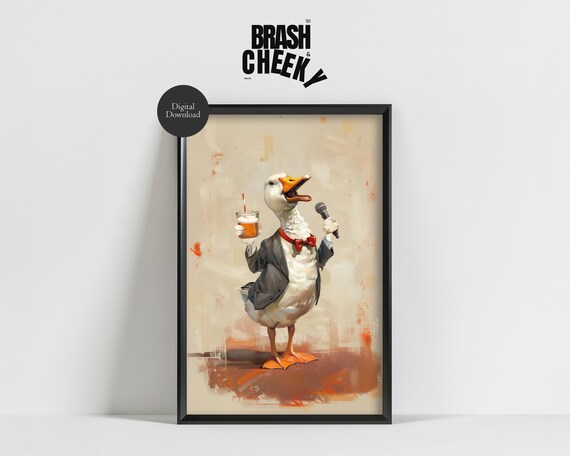 Silly Goose Comedian Goose Print Funny Goose Wall Art Silly Goose Wall Art Comedy Goose