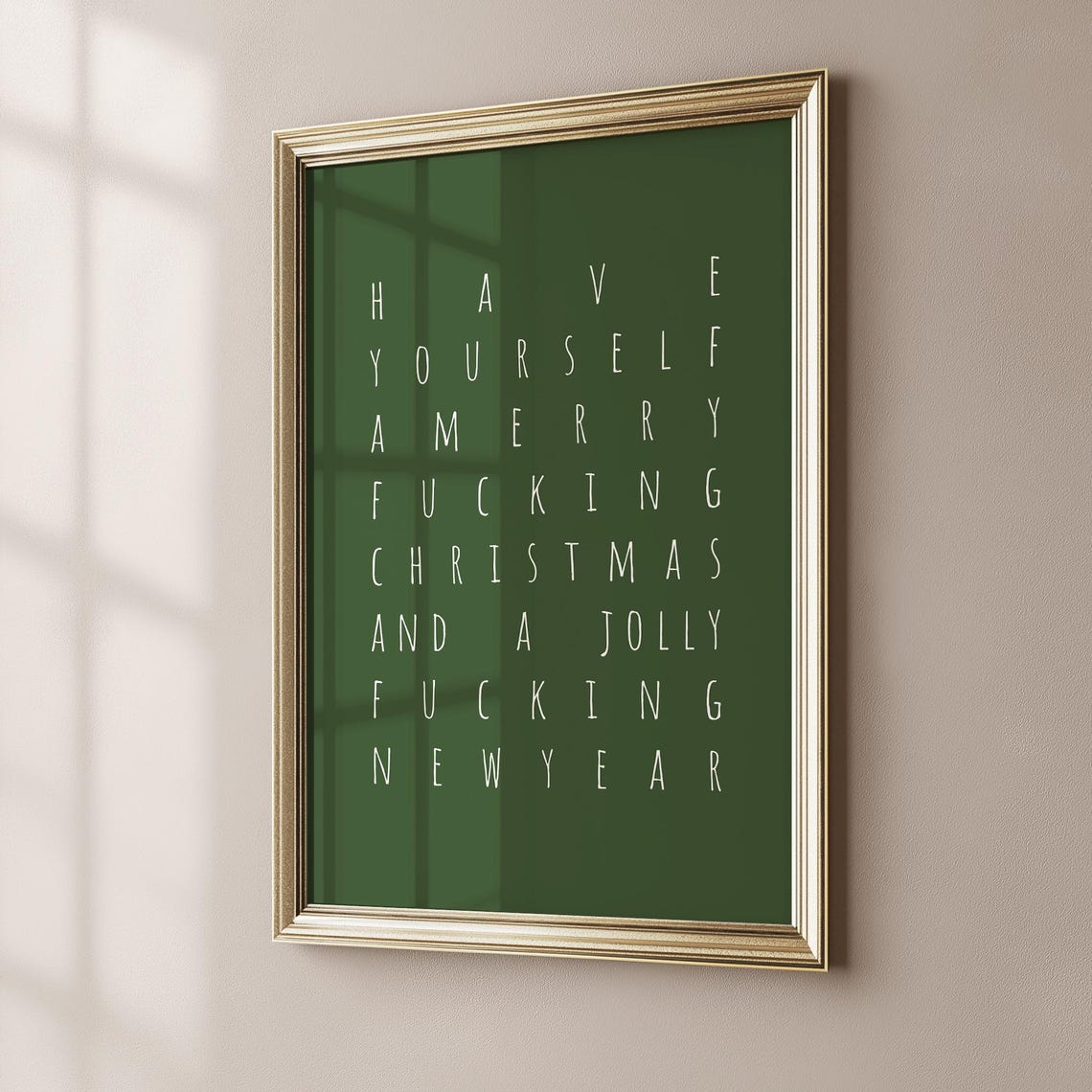 Have Yourself a Sweary Merry Christmas Funny Holiday Quote Print