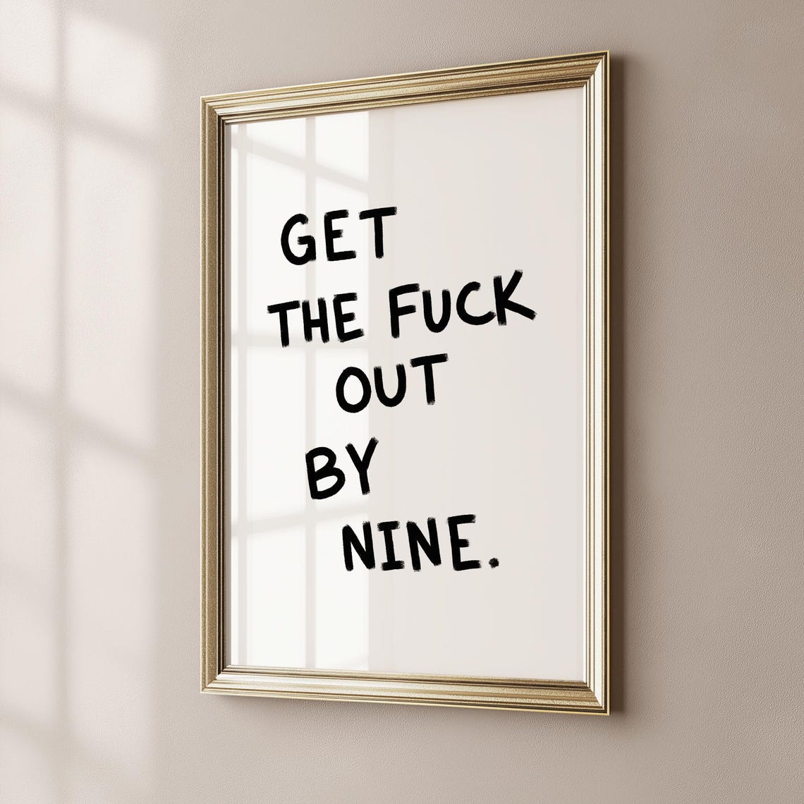 Funny Rude Guest Room Sign Get Out by Nine House Rules Poster - Image 3