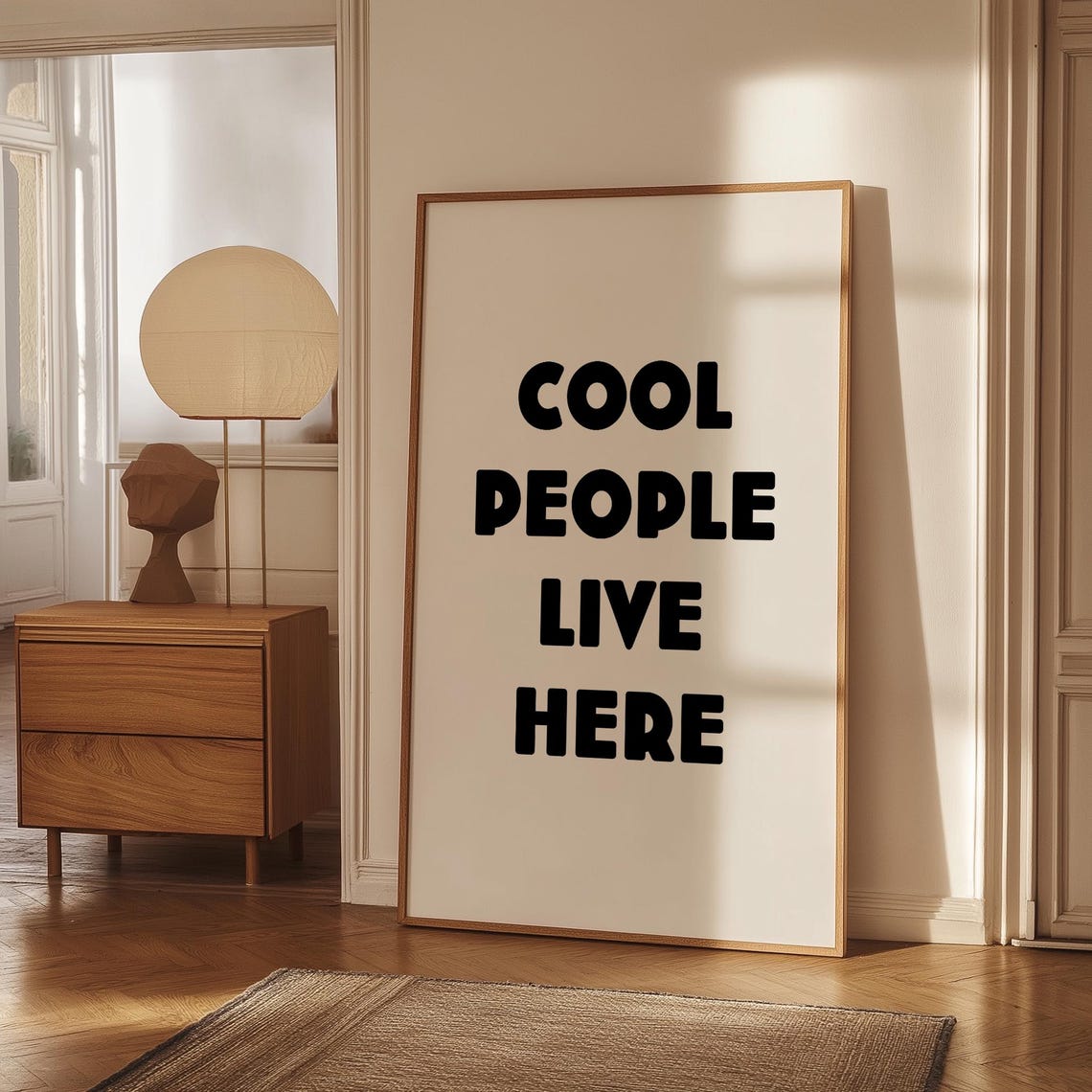 Cool People Live Here Bold Black Typography Entryway Wall Poster - Image 3