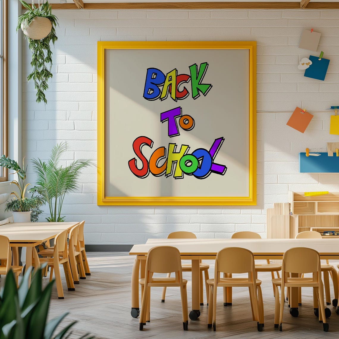 Back to School Colorful Cartoon Lettering Classroom Decor Wall Art - Image 2