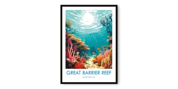 Great Barrier Reef Travel Print Poster Australia Decor Popular Birthday Gift A1a2a3a4