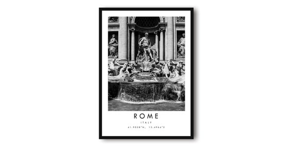 Trevi Fountain Rome Minimalist Travel Poster