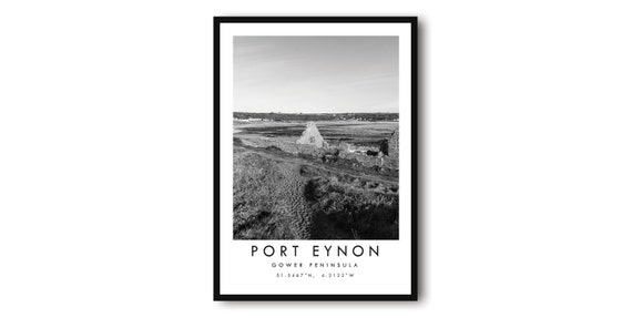 Port Eynon Gower Contemporary Minimalist Travel Poster