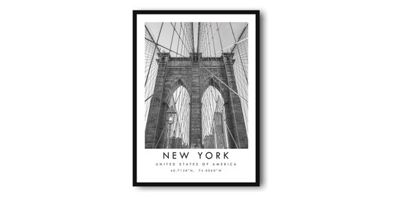 New York Black And White Minimalist Travel Poster