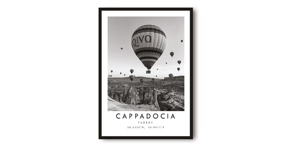 Cappadocia Turkey Hot Air Balloons Travel Poster