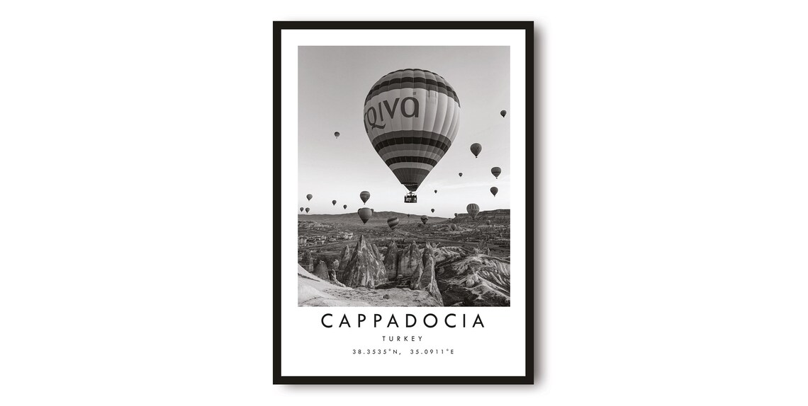Cappadocia Turkey Hot Air Balloons Travel Poster