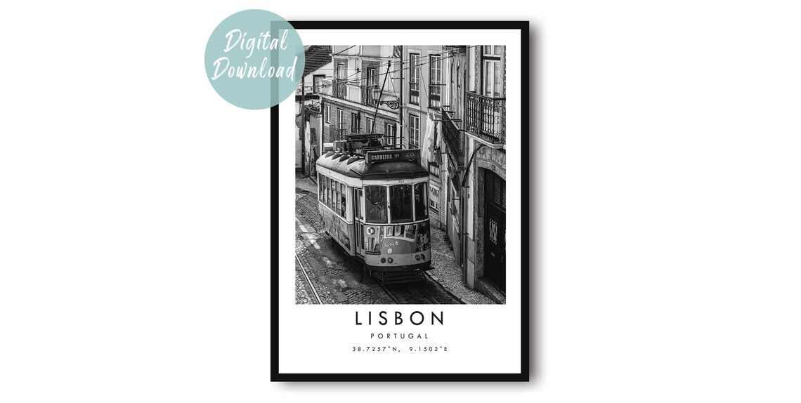 Lisbon Travel Poster, Portugal City Wall Art Print