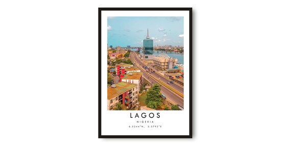 Lagos Nigeria Minimalist Travel Poster Print