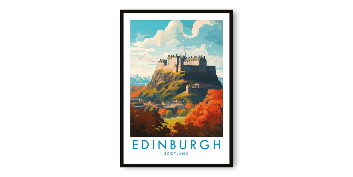 Edinburgh Travel Poster, United Kingdom Wall Art Print