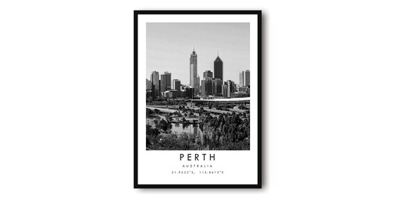 Perth Australia Minimalist Cityscape Art Print