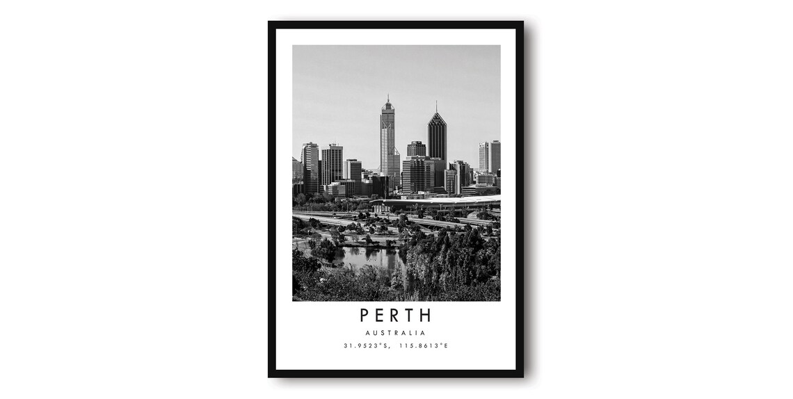 Perth Australia Minimalist Cityscape Art Print
