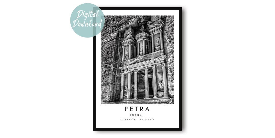 Petra Travel Poster, Destination Travel Print