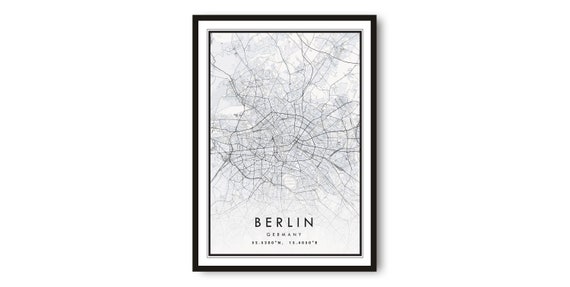 Berlin Map Art Print, Germany Cityscape Poster