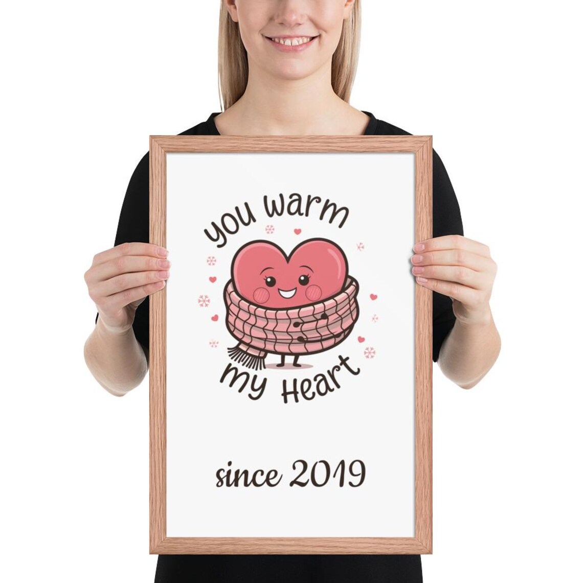 You Warm My Heart Custom Year Framed Anniversary Love Wall Art