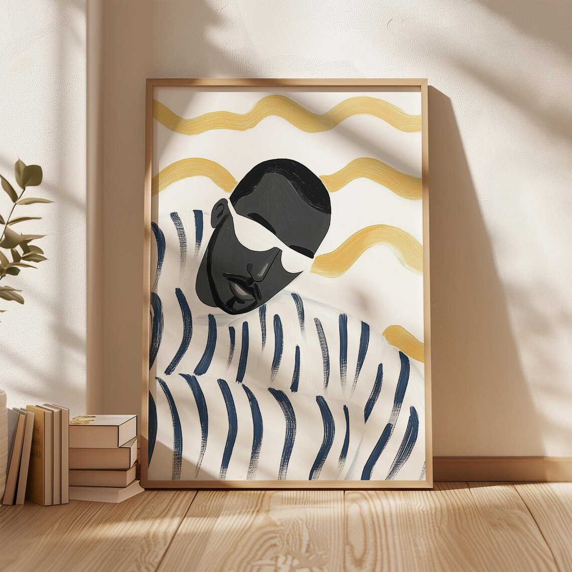 Minimalist Black Man Art Print, Abstract People - Image 4
