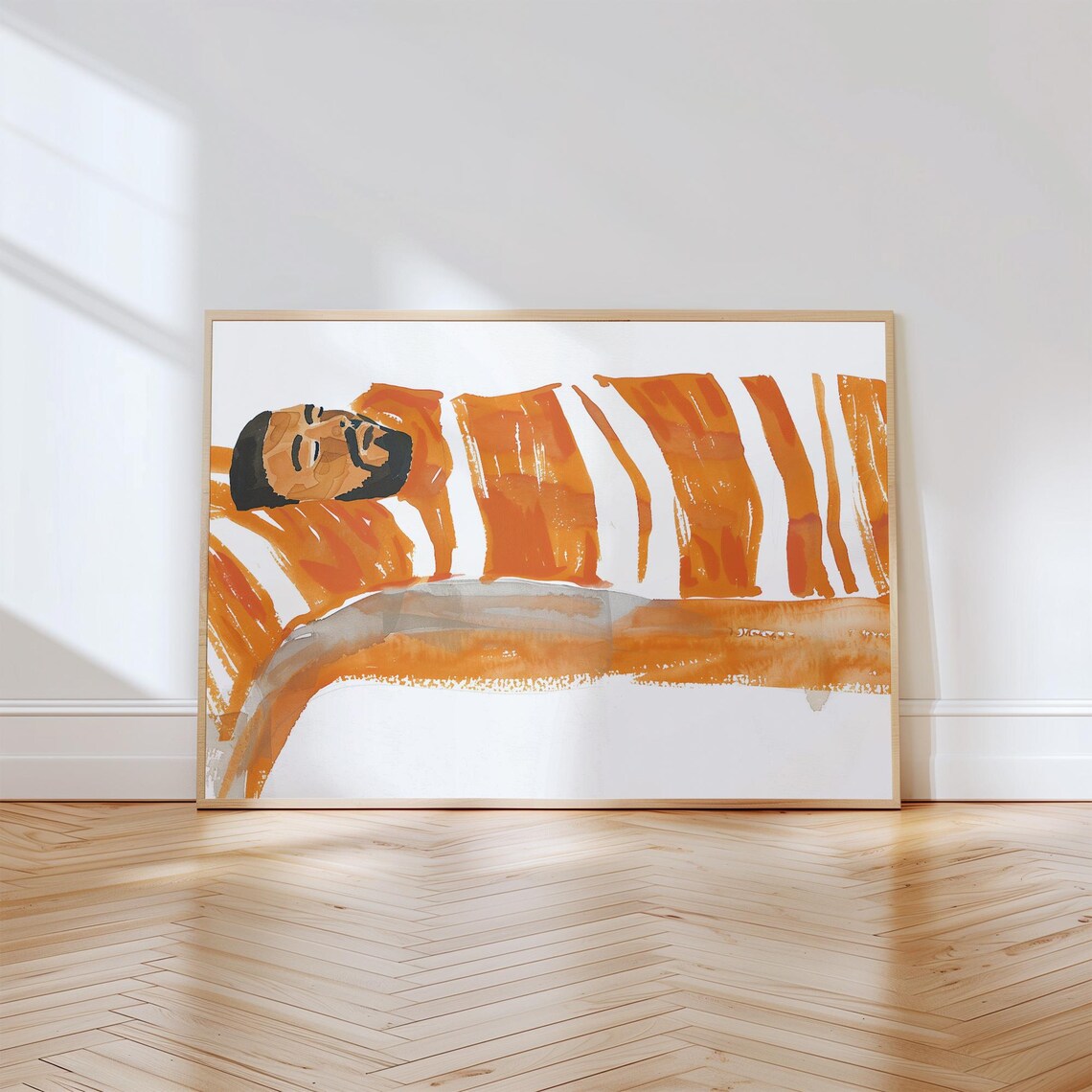 Abstract Sleeping Man, Modern Relaxation Decor - Image 2