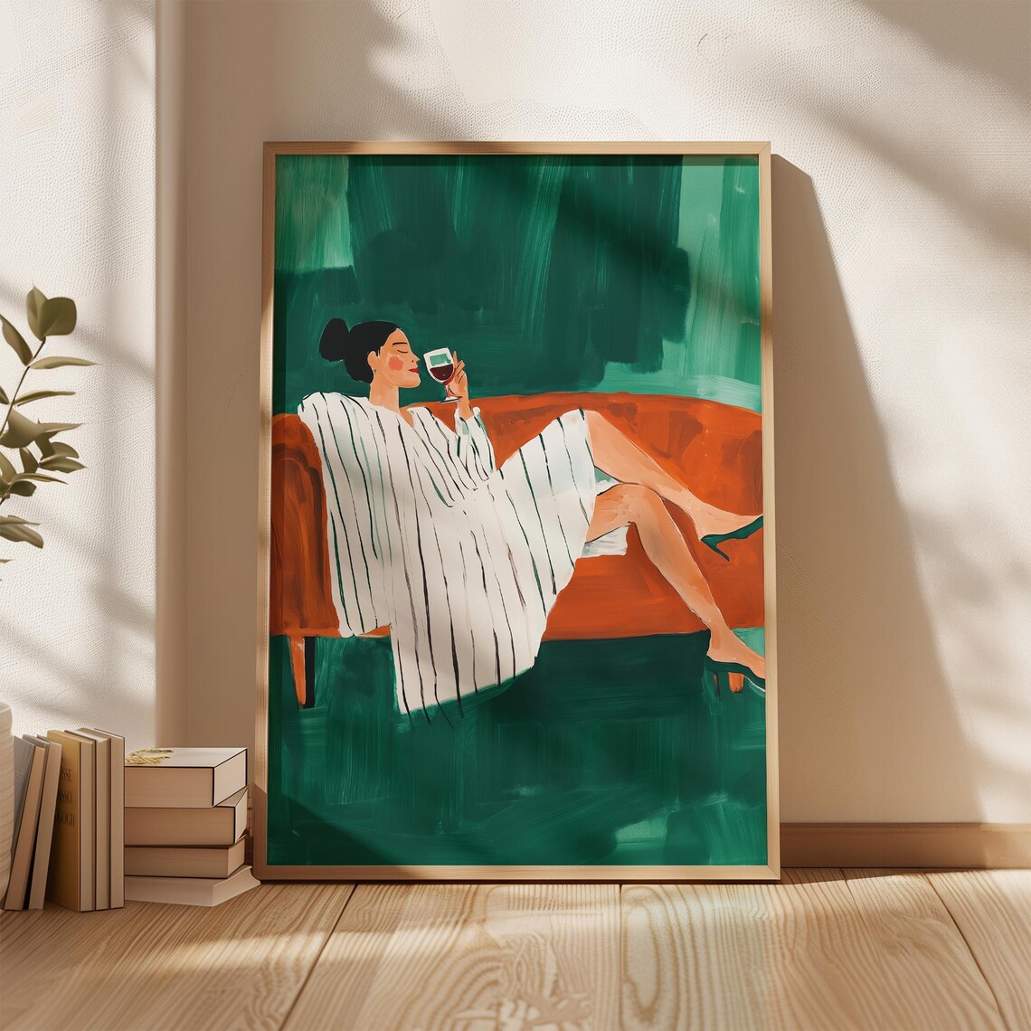Modern Minimalist Woman, Wine Lover Illustration - Image 4
