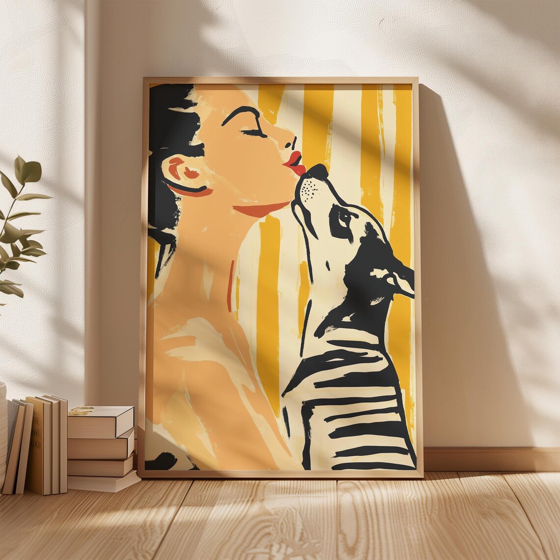 Dog Lover Woman And Pet Portrait Art Print