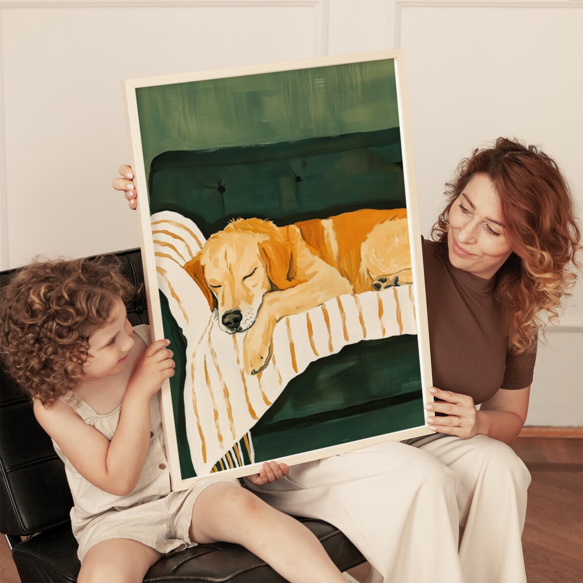 Golden Retriever Sleeping Art Print, Pet Portrait - Image 3