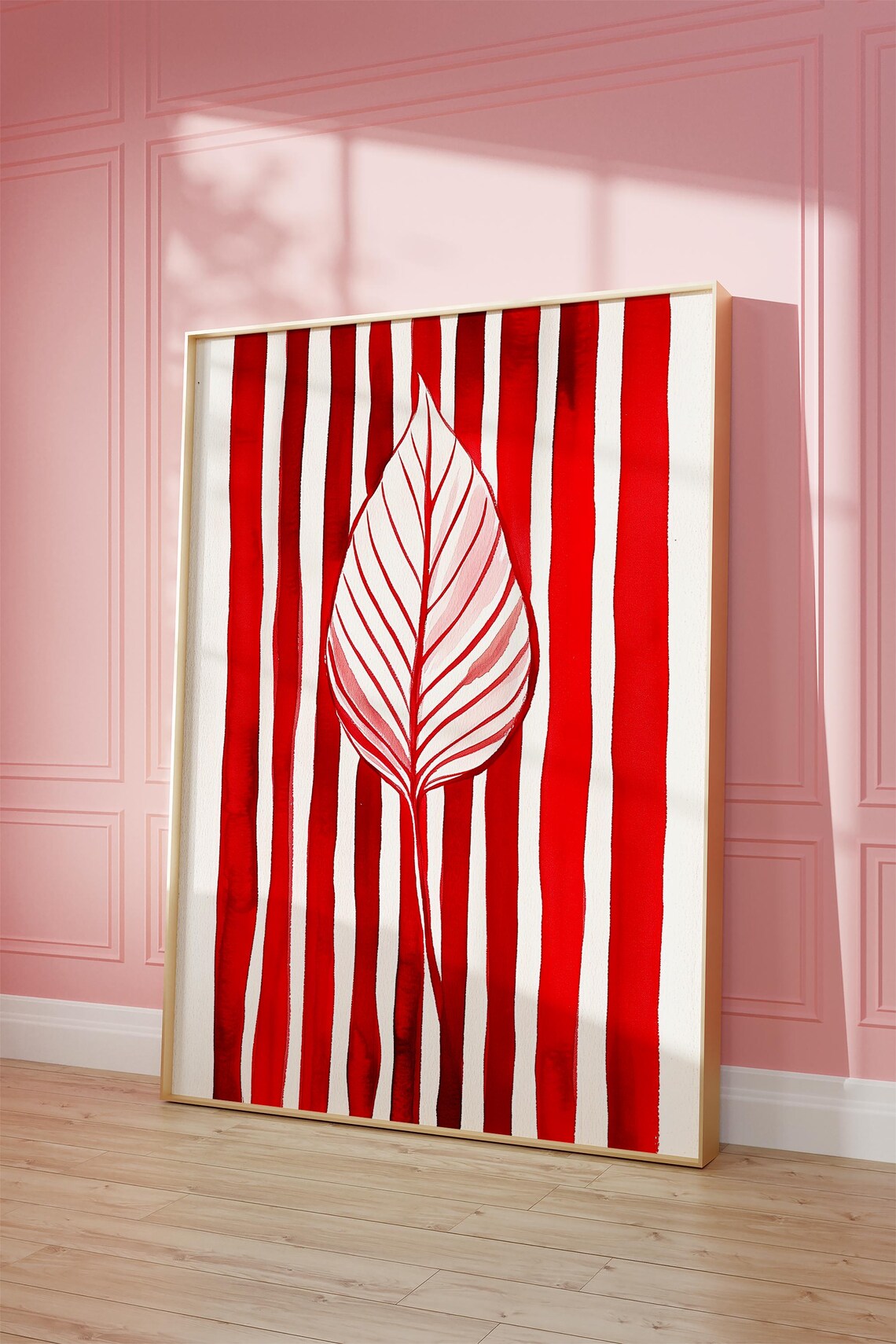 Red Leaf Abstract, Minimalist Nature Poster - Image 4