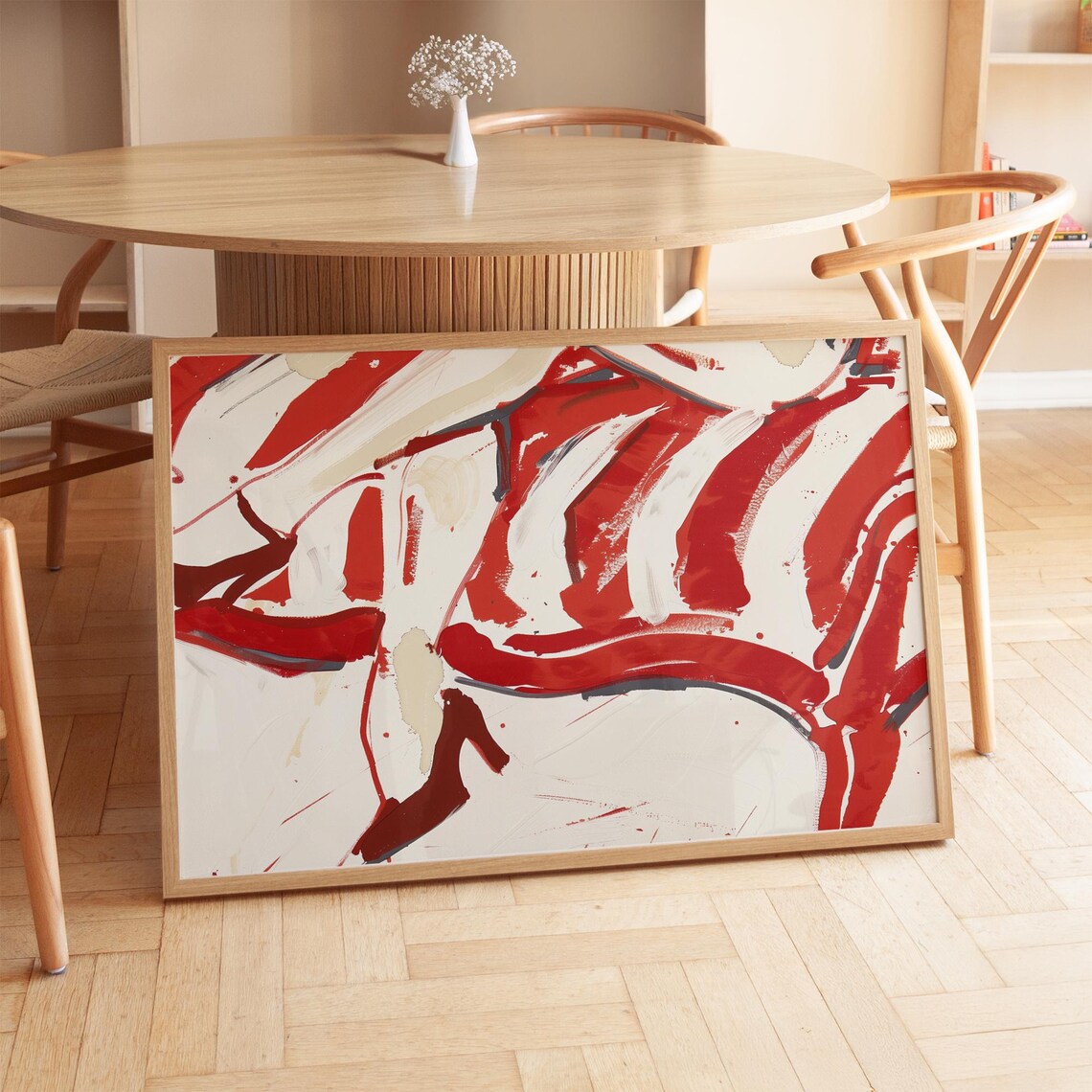 Abstract High Heel Fashion Art, Minimalist Decor