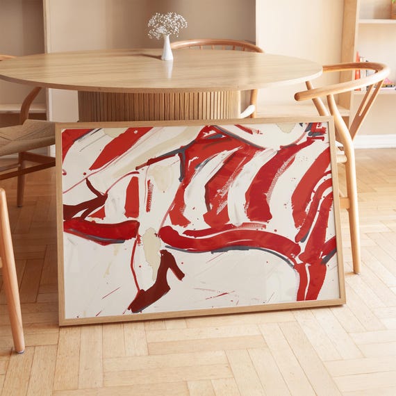 Abstract High Heel Fashion Art, Minimalist Decor