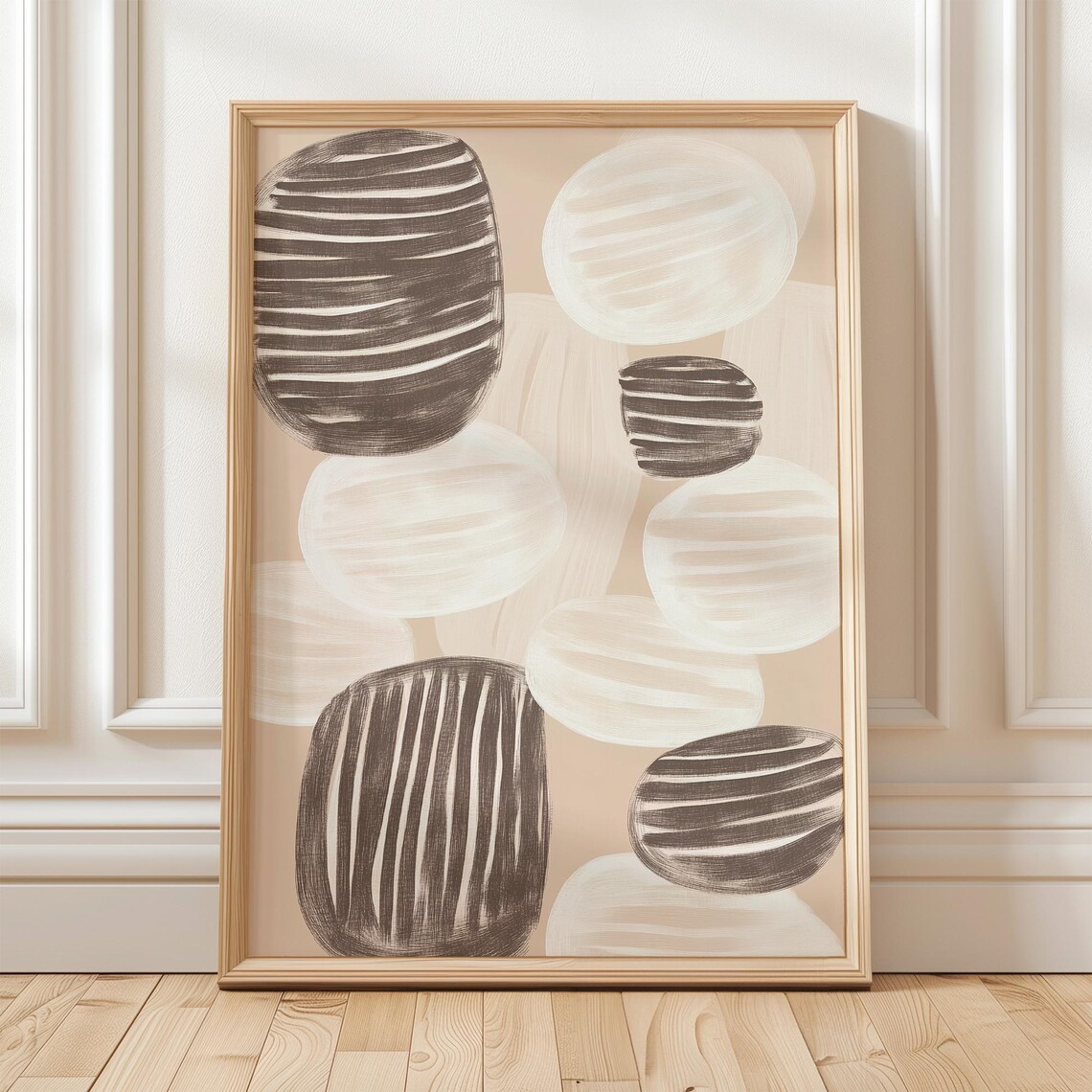 Contemporary Minimalist Pebble Pattern, Abstract Stones