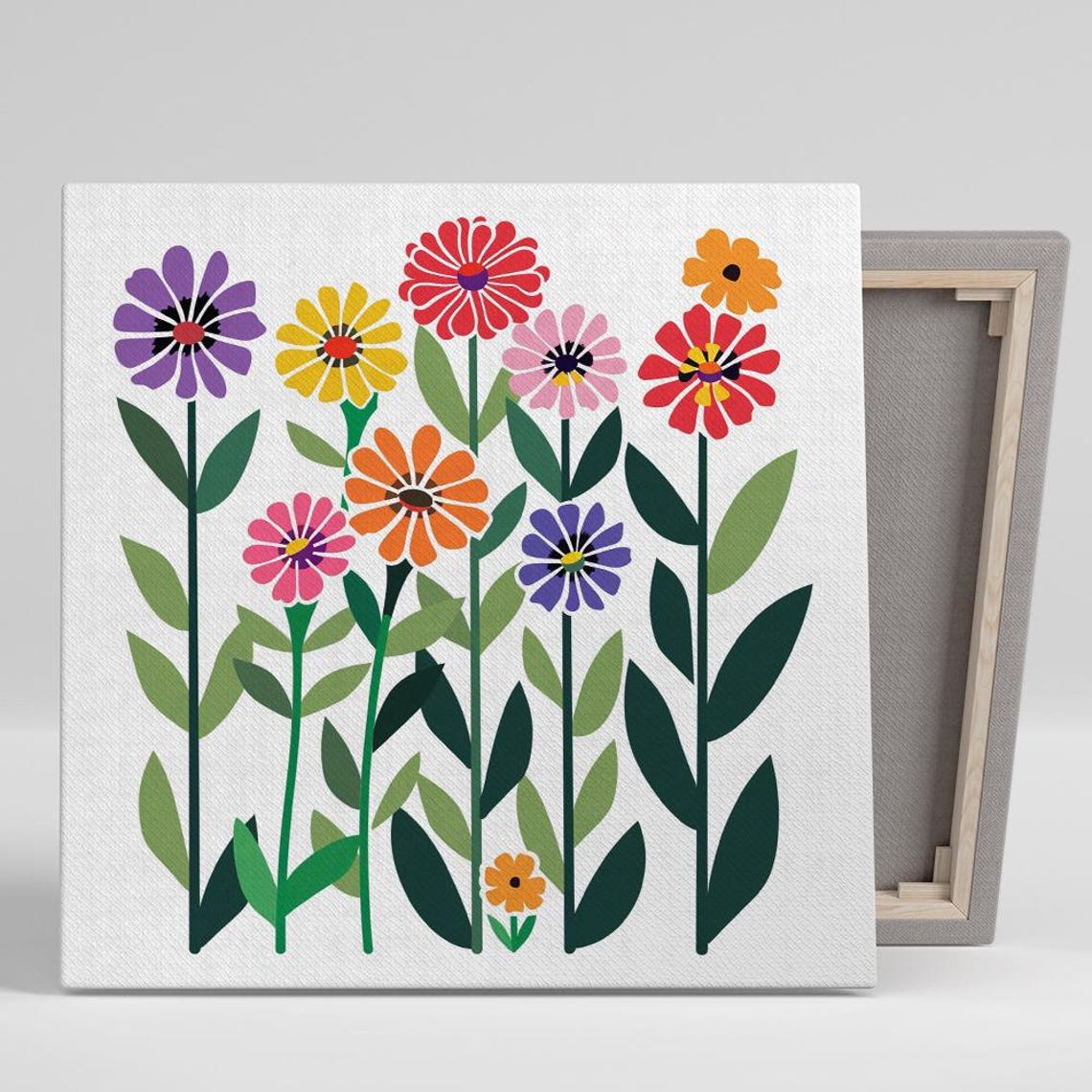 Wildflower Bouquet Flat Illustration Colorful Modern Boho Poster