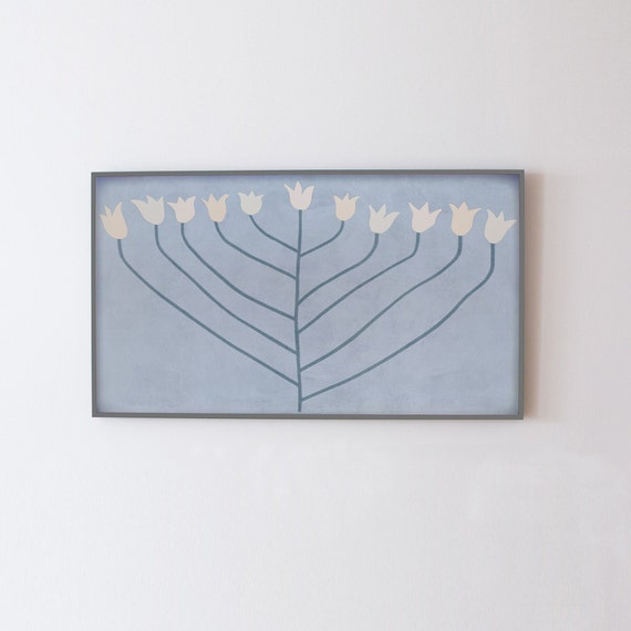 Modern Abstract Flower Art Print, Scandi Boho