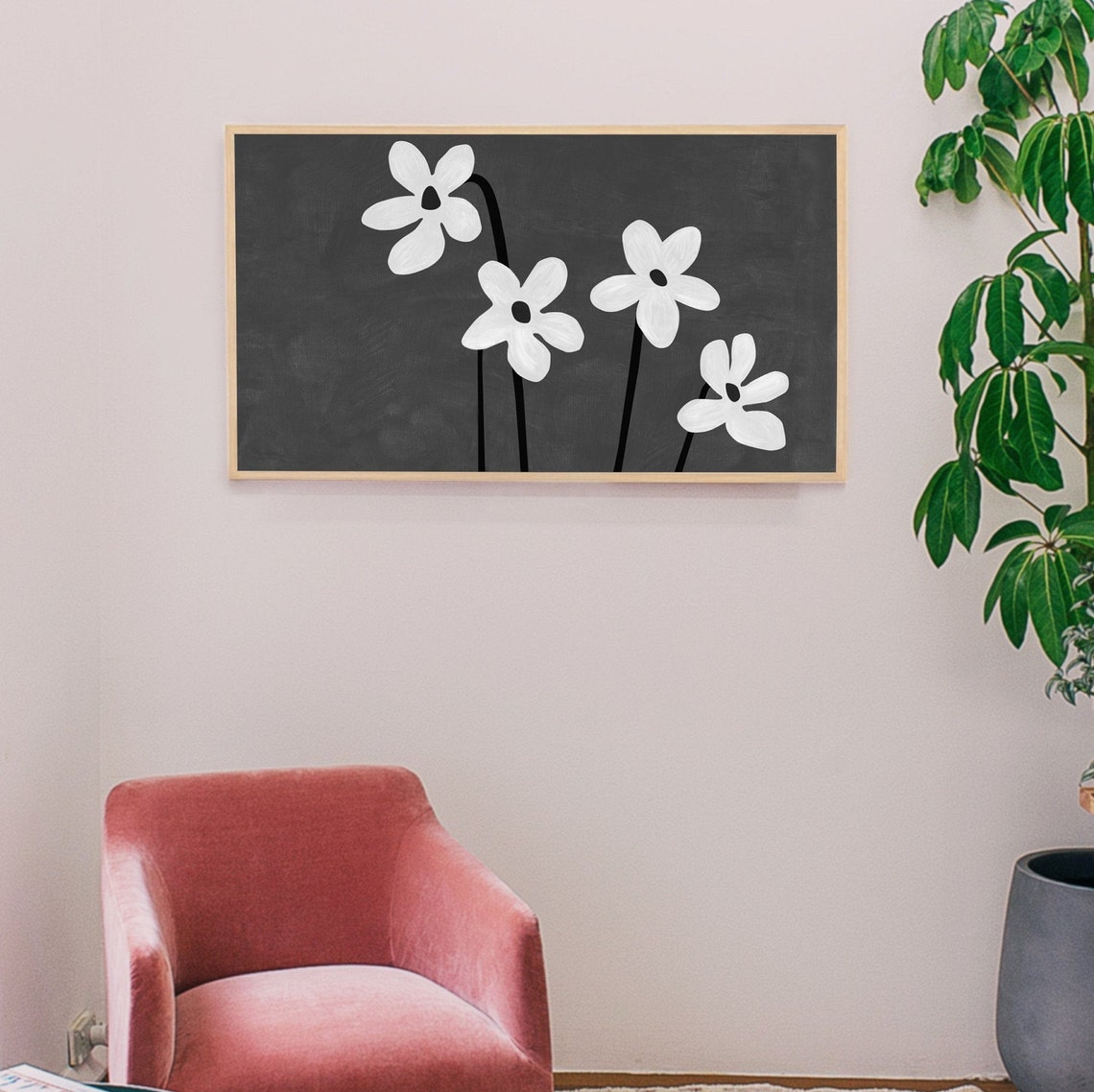 Modern Abstract Flower Art Print - Image 3
